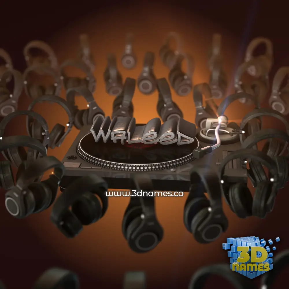 waleed in DJ Yourself style - 3D name wallpaper