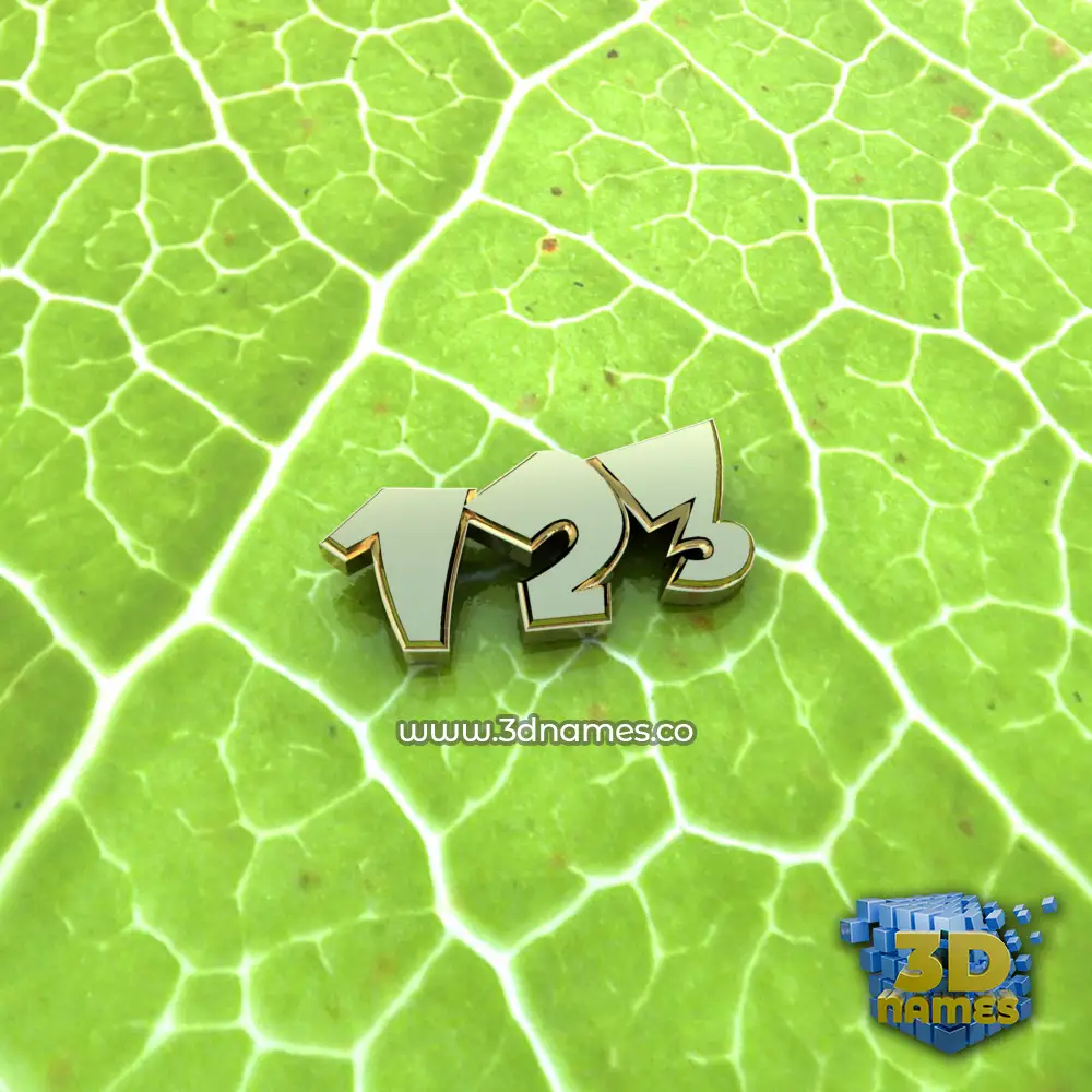 123 in Gold Leaf style - 3D name wallpaper