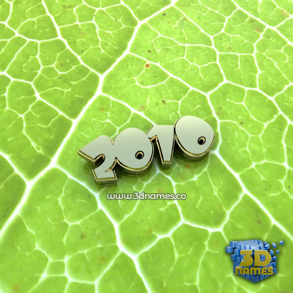 2010 in Gold Leaf style - 3D name wallpaper