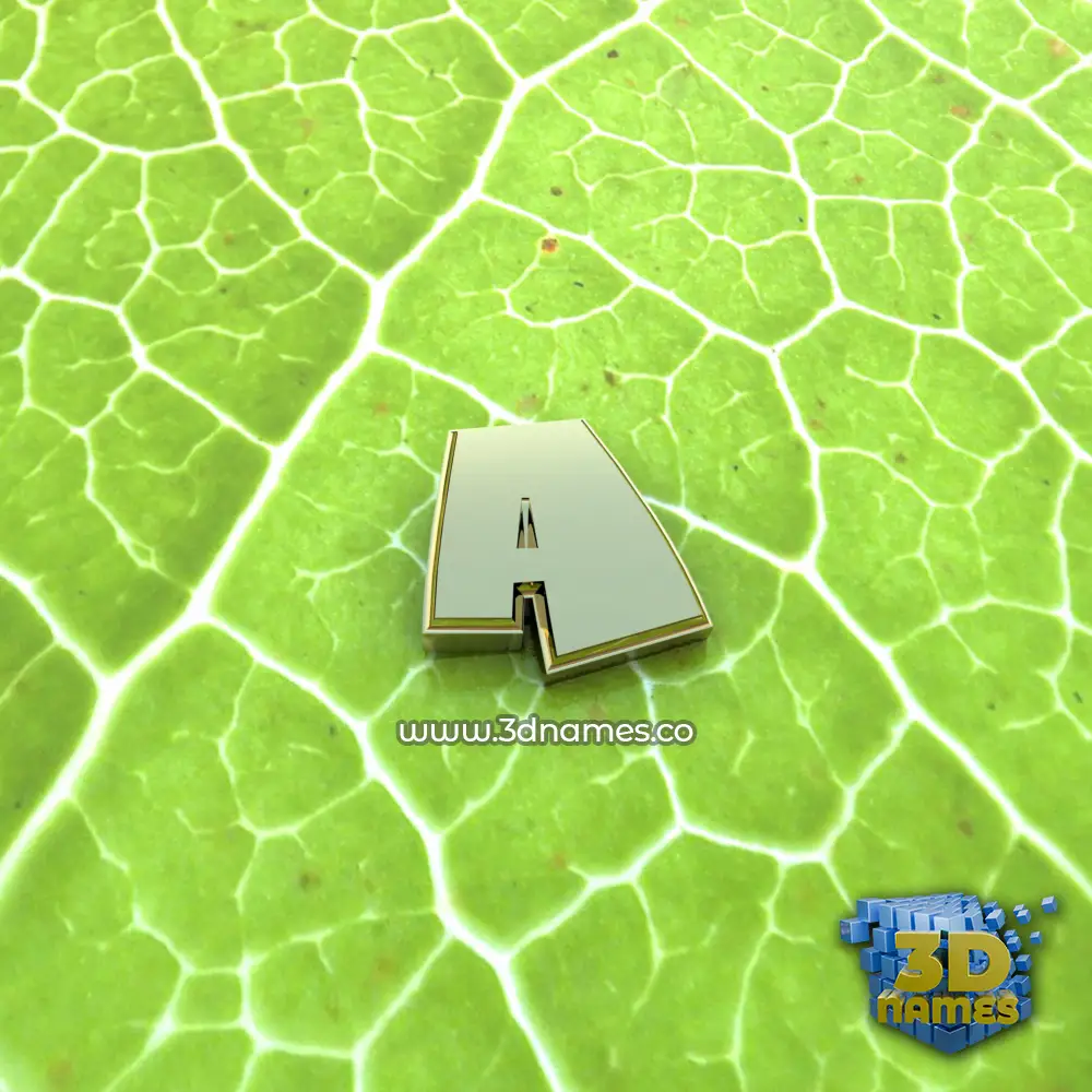 a in Gold Leaf style - 3D name wallpaper
