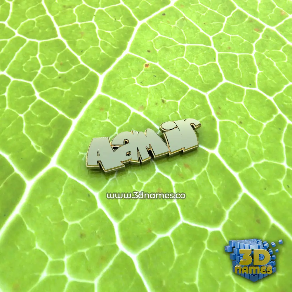 aamir in Gold Leaf style - 3D name wallpaper