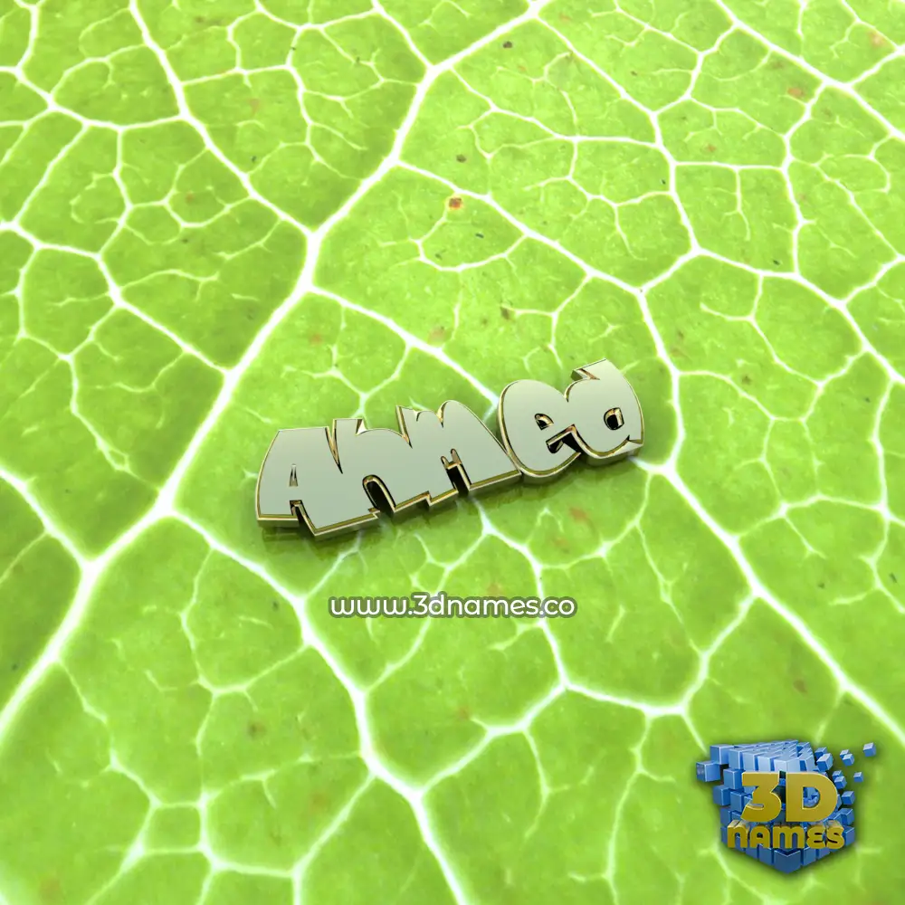 ahmed in Gold Leaf style - 3D name wallpaper