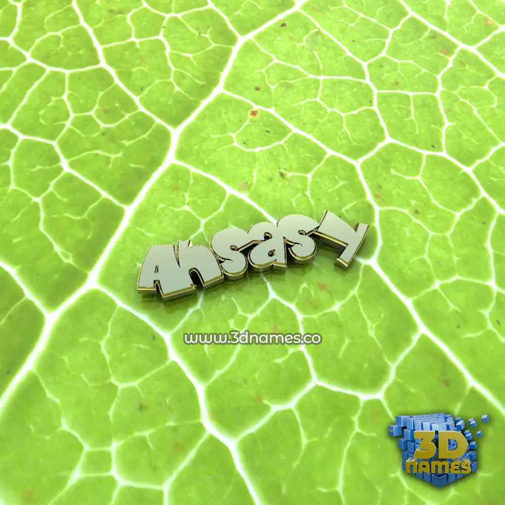ahsasy in Gold Leaf style - 3D name wallpaper