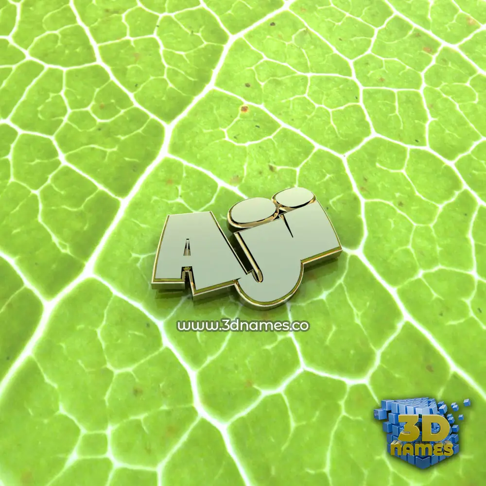 aji in Gold Leaf style - 3D name wallpaper