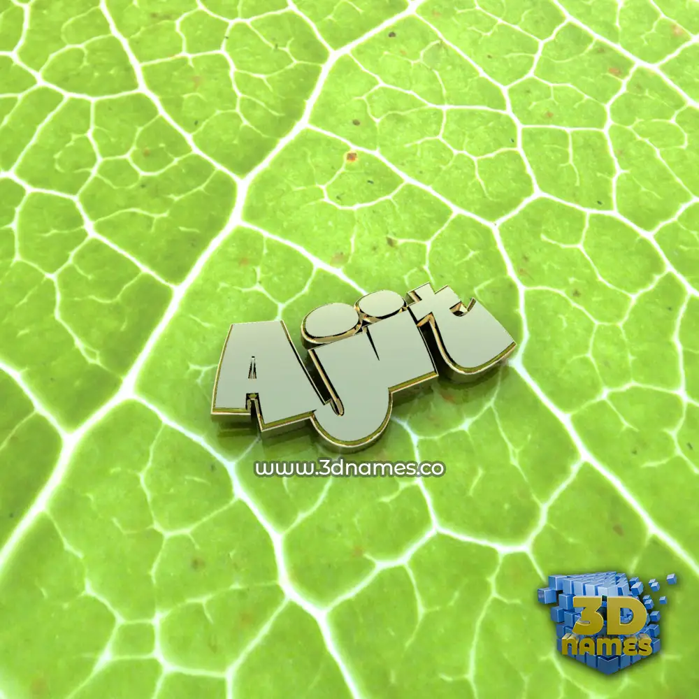 ajit in Gold Leaf style - 3D name wallpaper