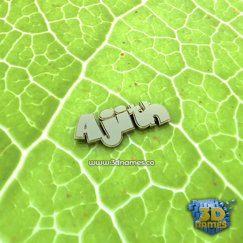 ajith in Gold Leaf style - 3D name wallpaper