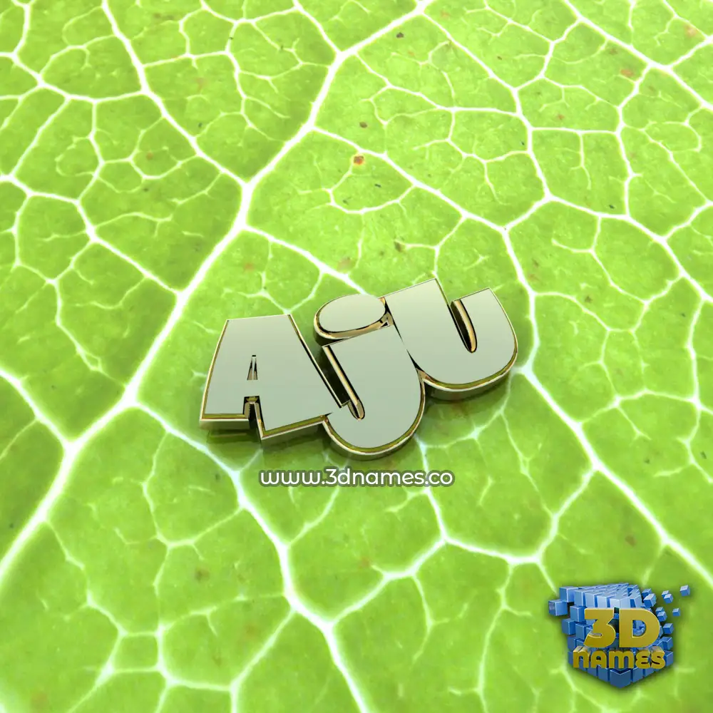aju in Gold Leaf style - 3D name wallpaper