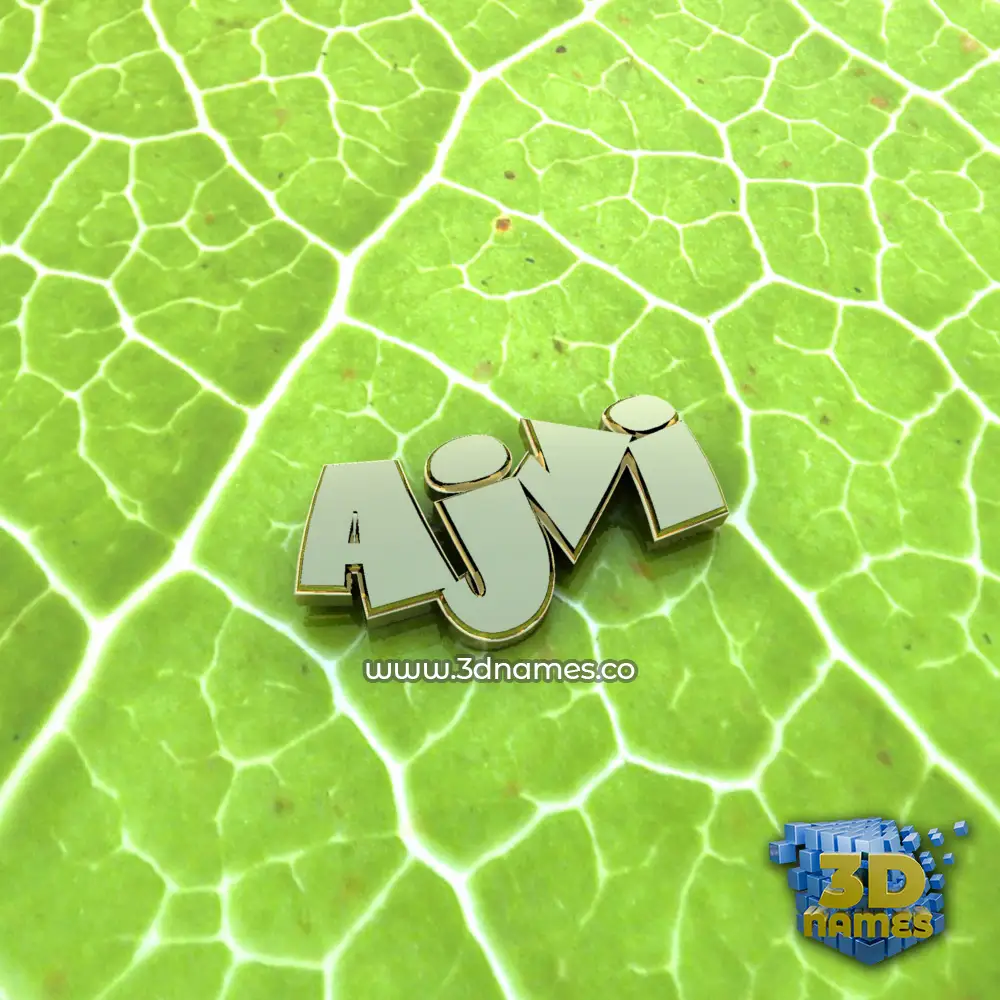 ajvi in Gold Leaf style - 3D name wallpaper