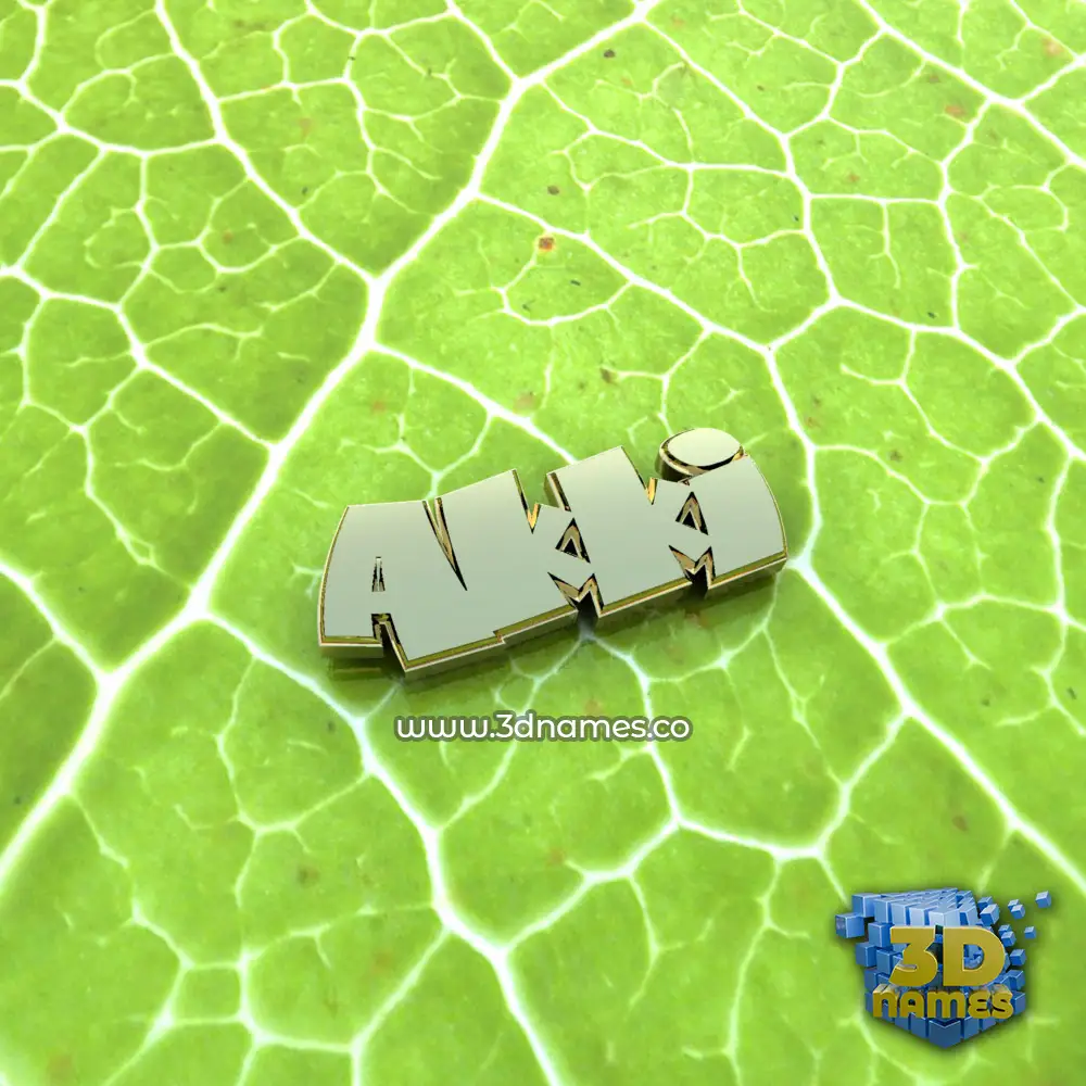 akki in Gold Leaf style - 3D name wallpaper