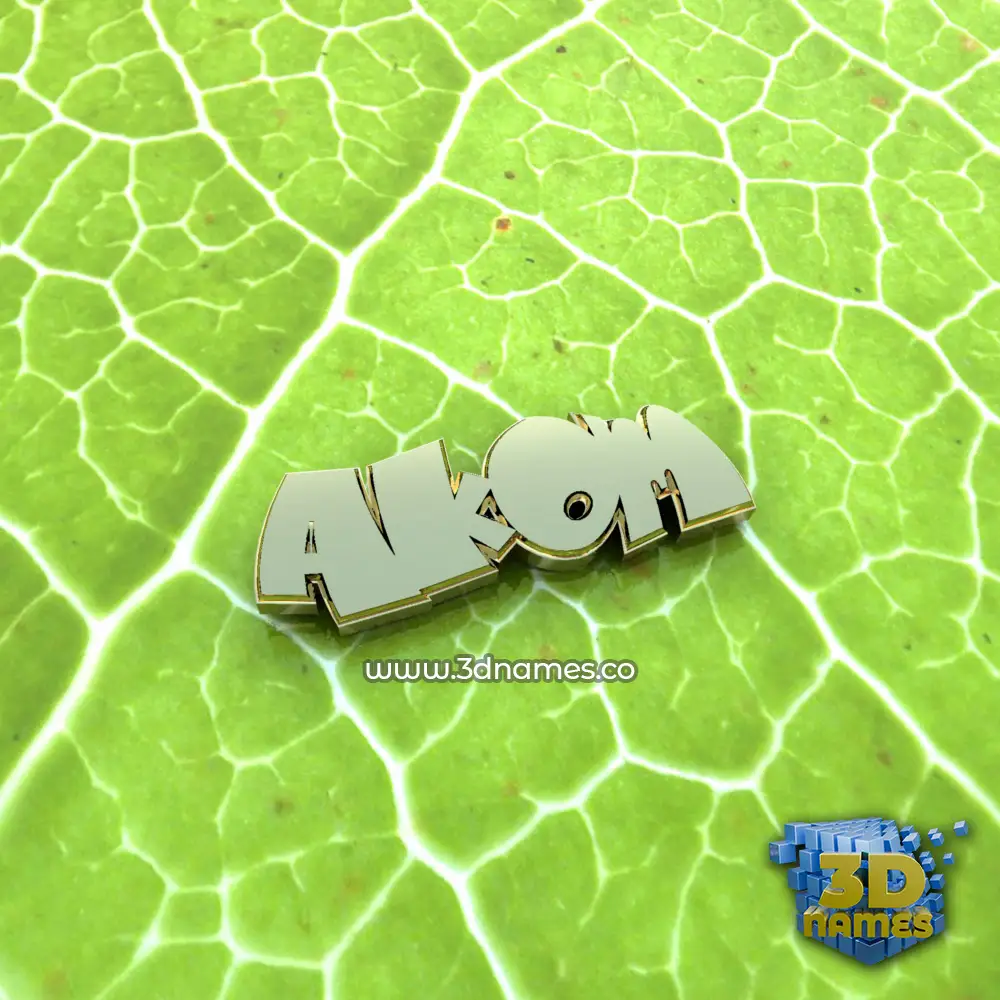 akom in Gold Leaf style - 3D name wallpaper