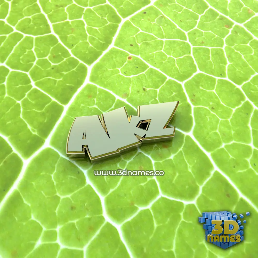 akz in Gold Leaf style - 3D name wallpaper