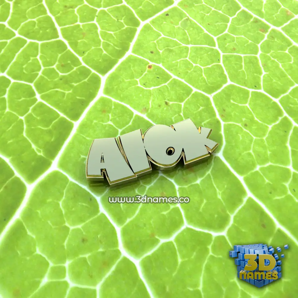 alok in Gold Leaf style - 3D name wallpaper
