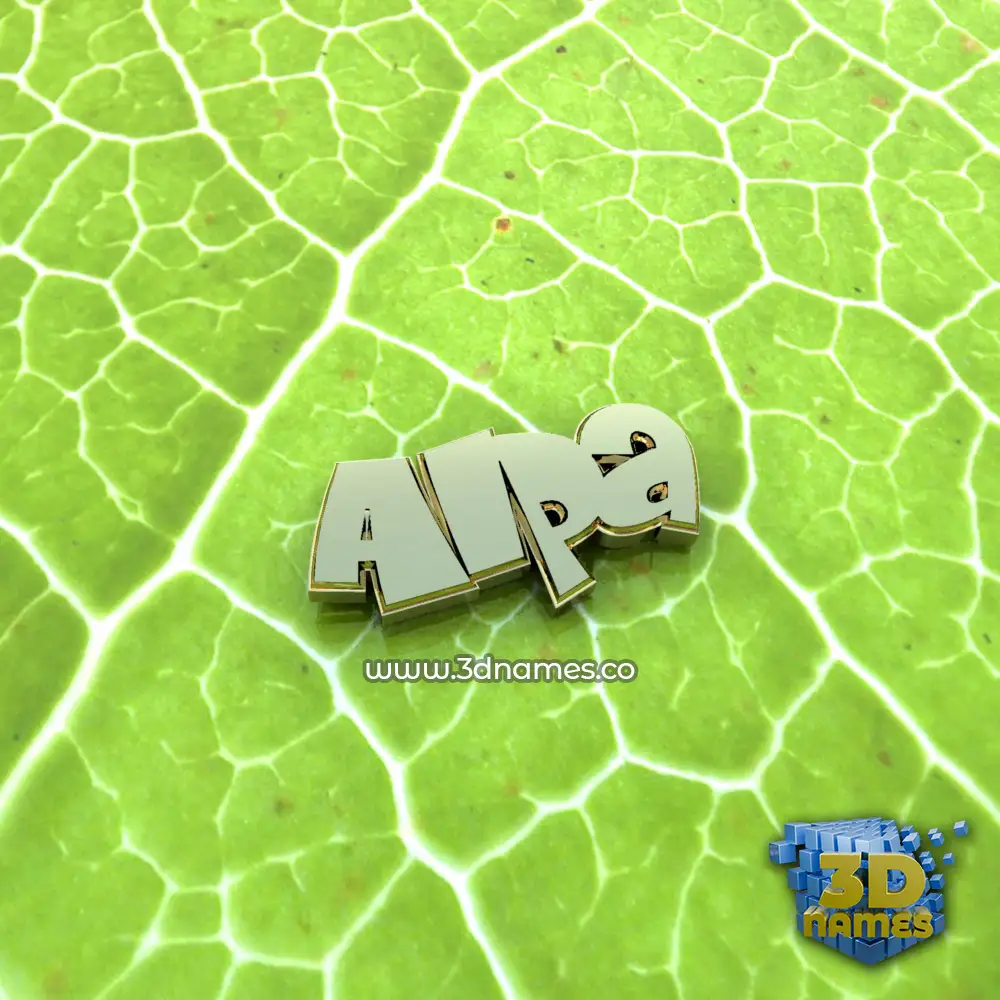 alpa in Gold Leaf style - 3D name wallpaper