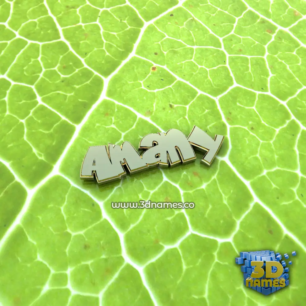 amany in Gold Leaf style - 3D name wallpaper