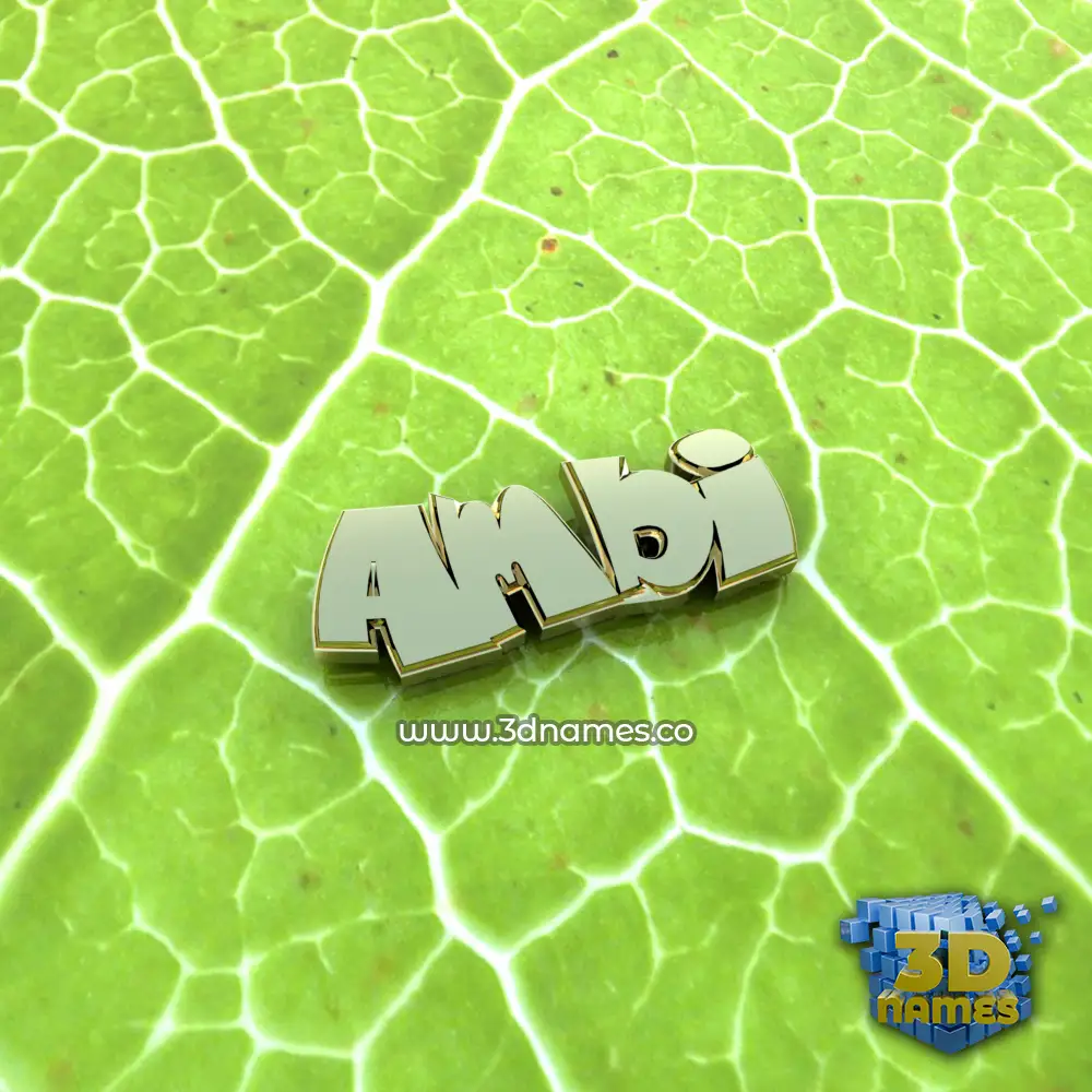 ambi in Gold Leaf style - 3D name wallpaper