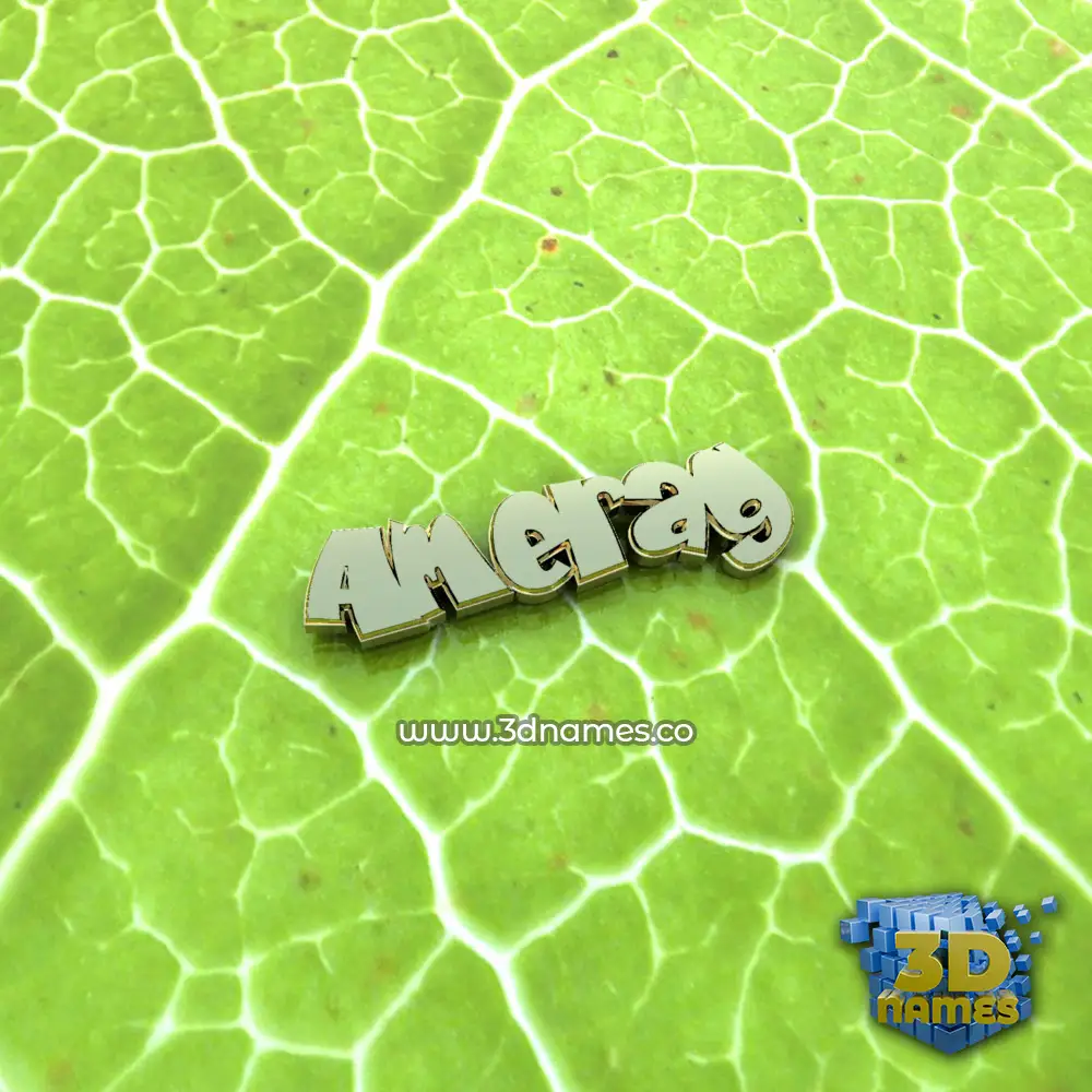 amerag in Gold Leaf style - 3D name wallpaper