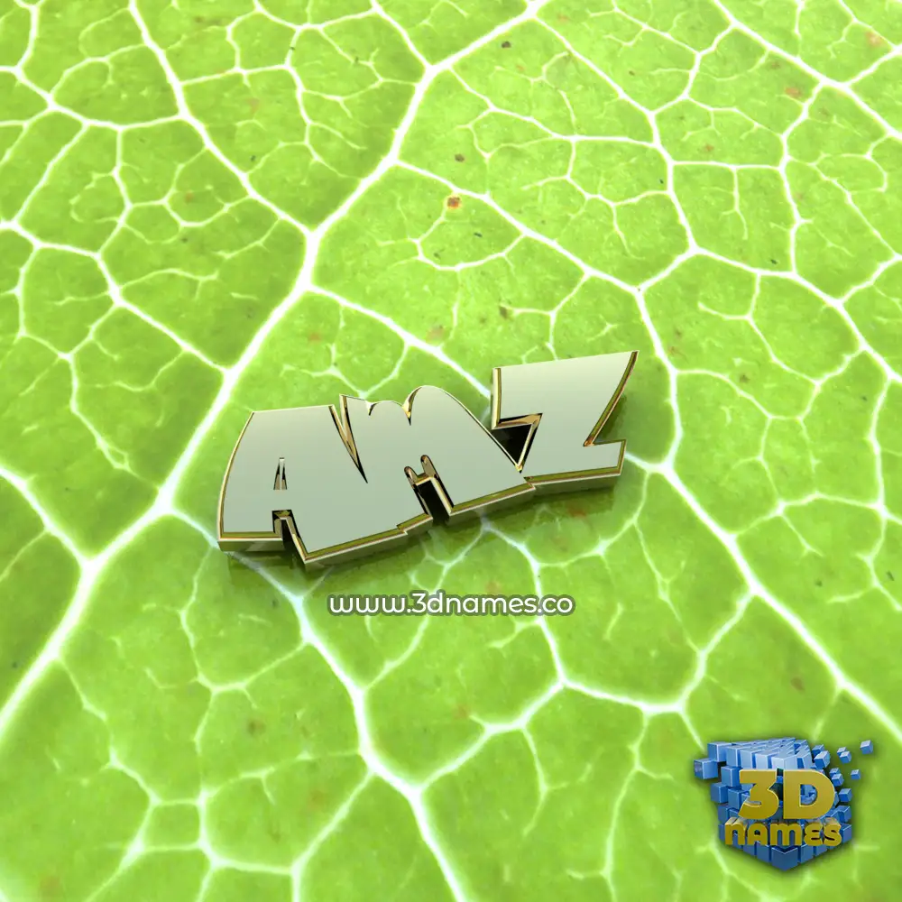 amz in Gold Leaf style - 3D name wallpaper