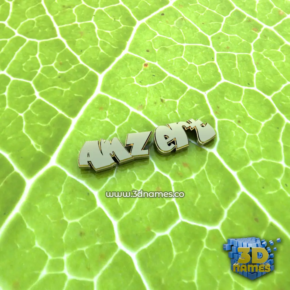 amzert in Gold Leaf style - 3D name wallpaper