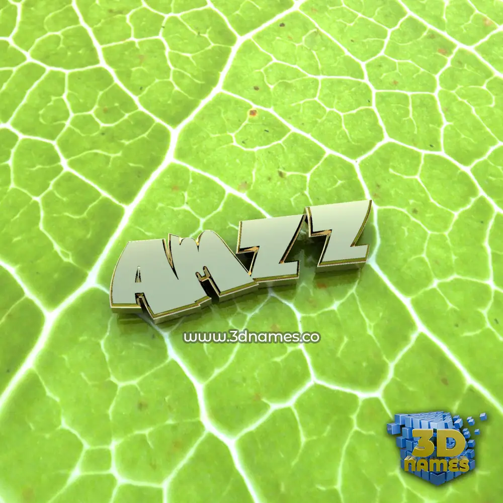 amzz in Gold Leaf style - 3D name wallpaper