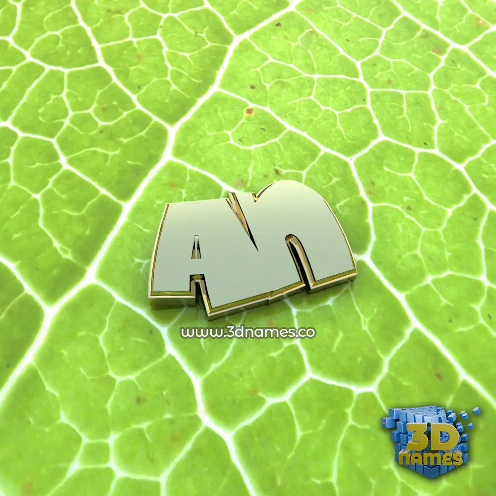 an in Gold Leaf style - 3D name wallpaper