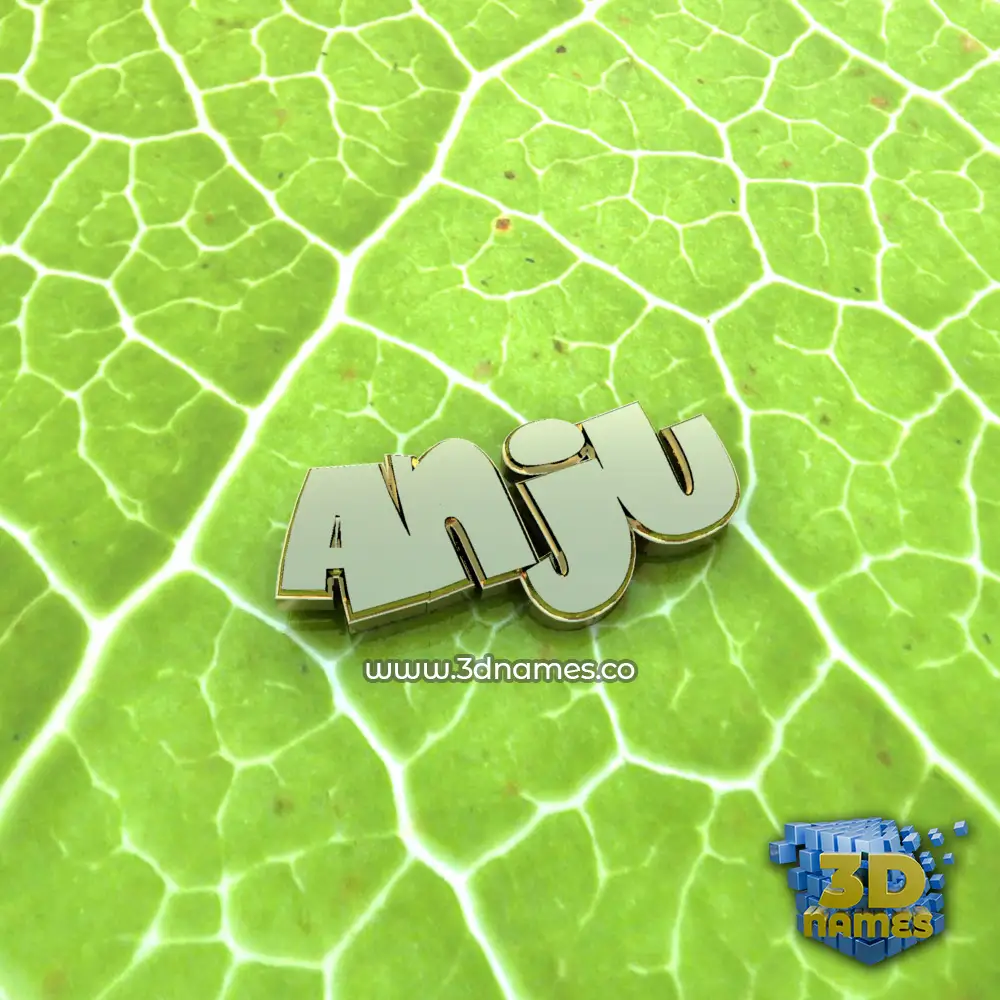 anju in Gold Leaf style - 3D name wallpaper