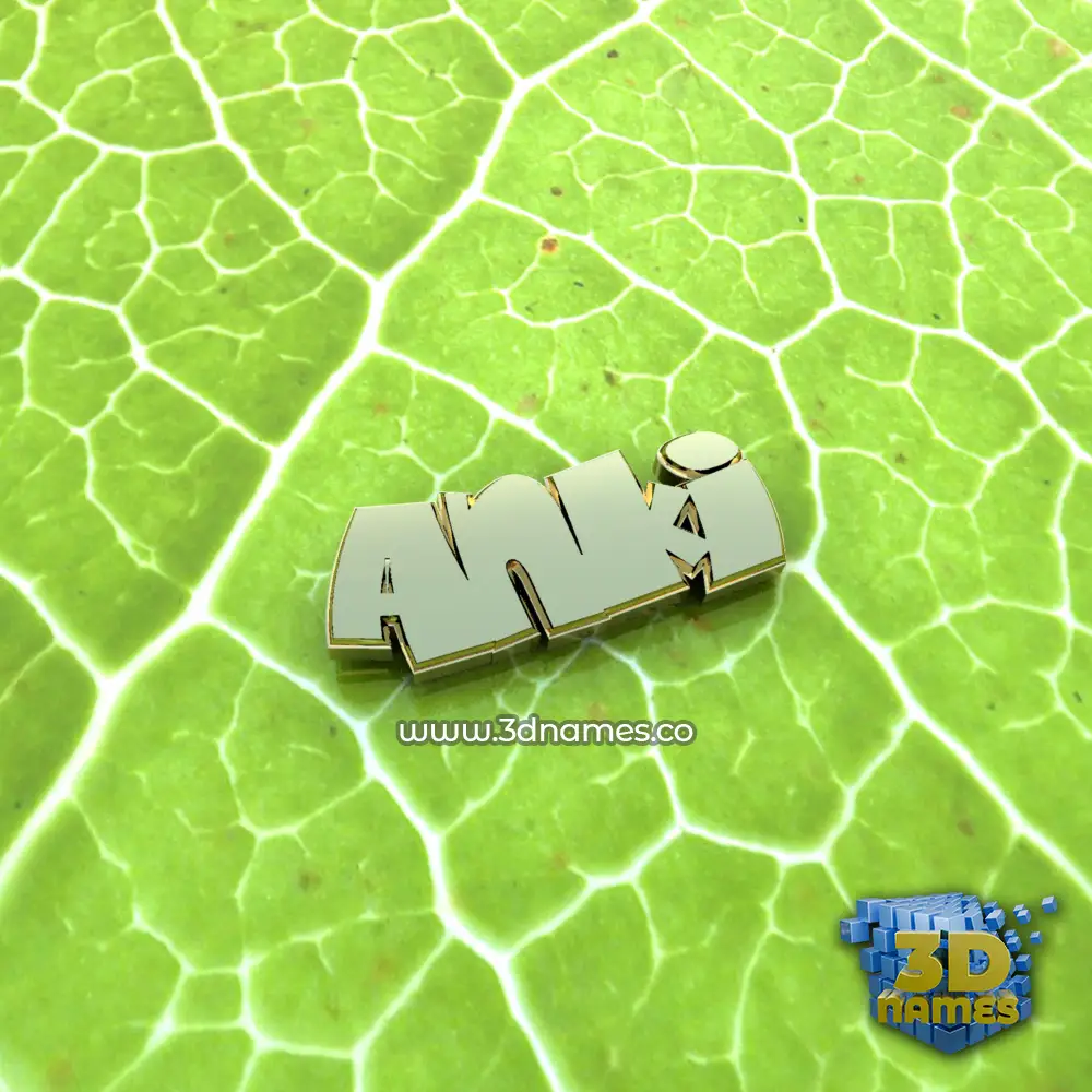 anki in Gold Leaf style - 3D name wallpaper