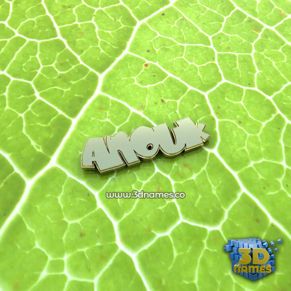 anouk in Gold Leaf style - 3D name wallpaper