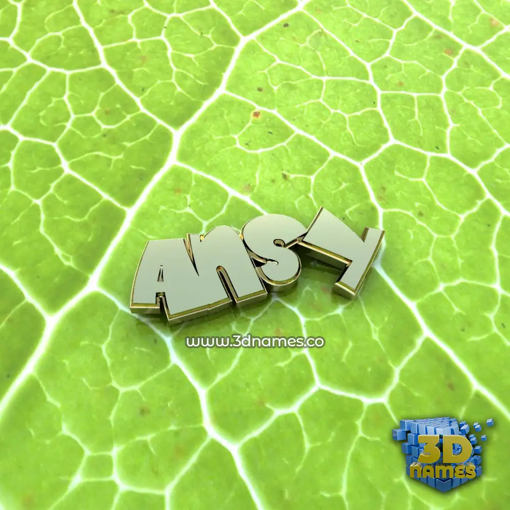 ansy in Gold Leaf style - 3D name wallpaper
