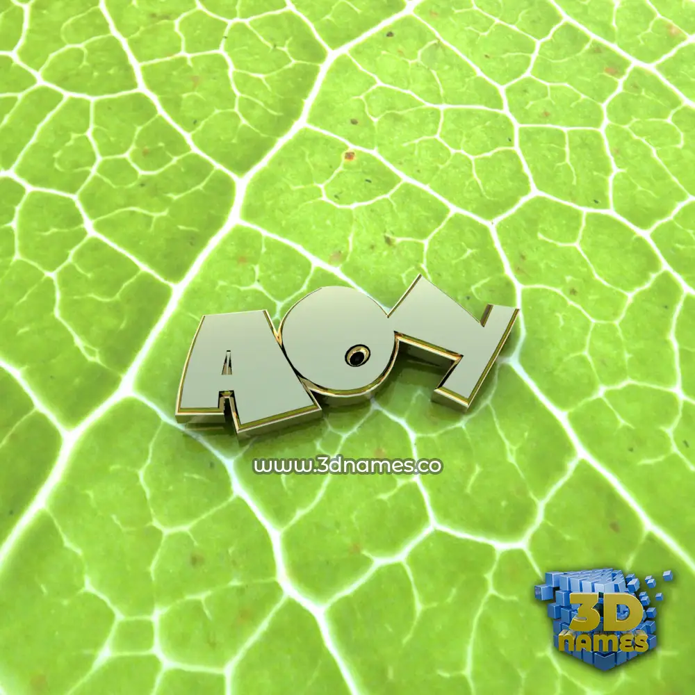aoy in Gold Leaf style - 3D name wallpaper