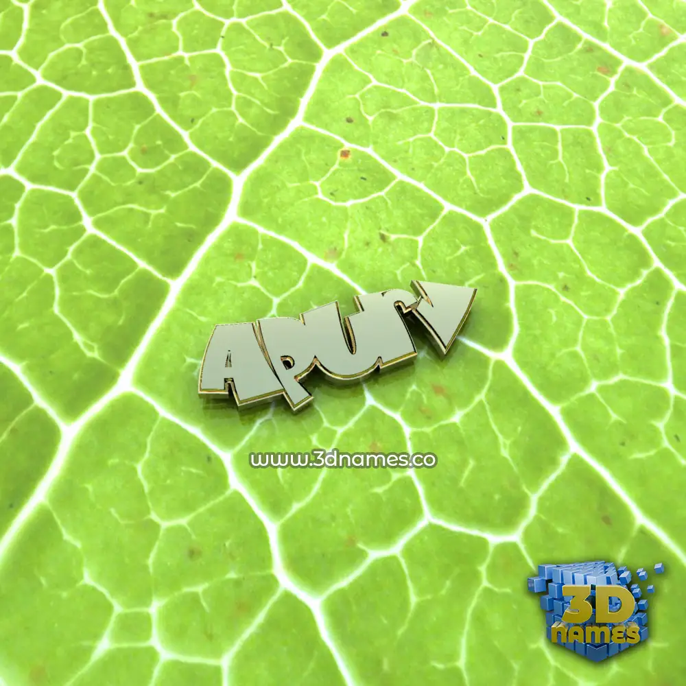 apurv in Gold Leaf style - 3D name wallpaper