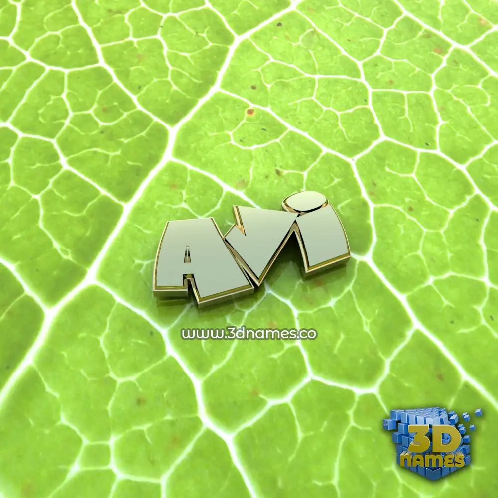 avi in Gold Leaf style - 3D name wallpaper