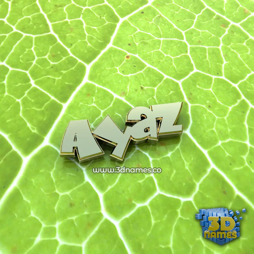 ayaz in Gold Leaf style - 3D name wallpaper