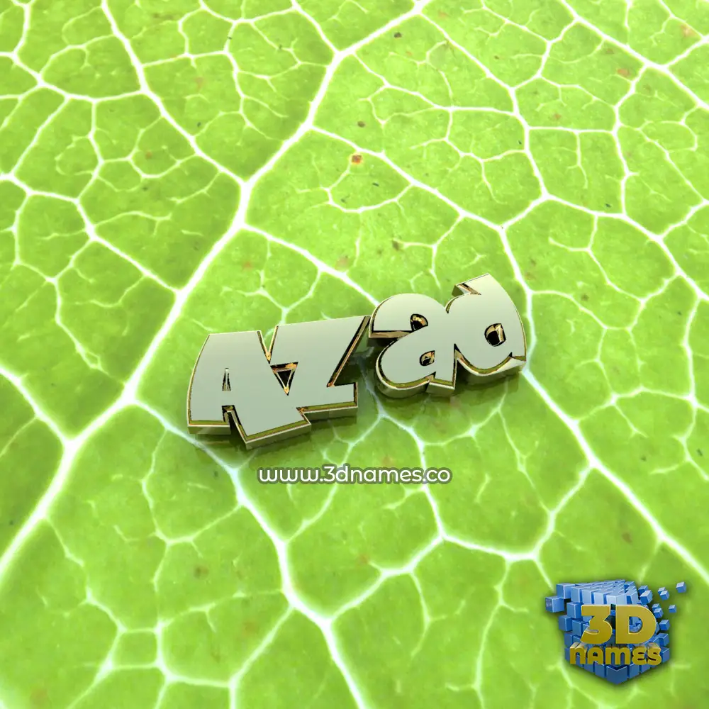 azad in Gold Leaf style - 3D name wallpaper