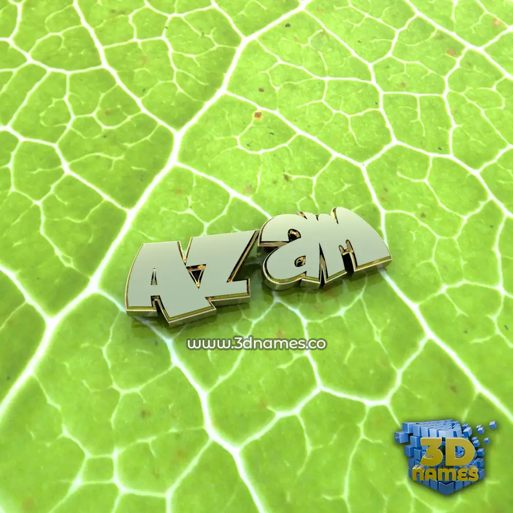 azam in Gold Leaf style - 3D name wallpaper