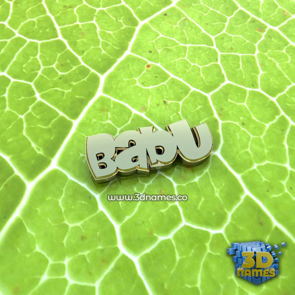 babu in Gold Leaf style - 3D name wallpaper