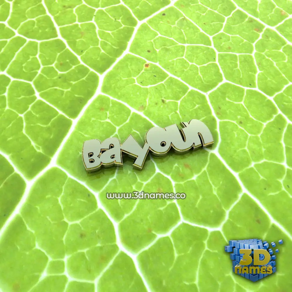 bayoun in Gold Leaf style - 3D name wallpaper