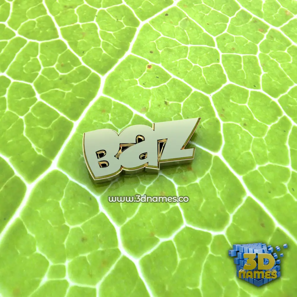 baz in Gold Leaf style - 3D name wallpaper