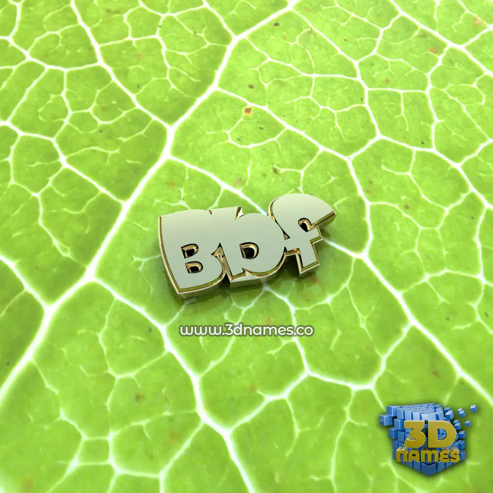 bbf in Gold Leaf style - 3D name wallpaper
