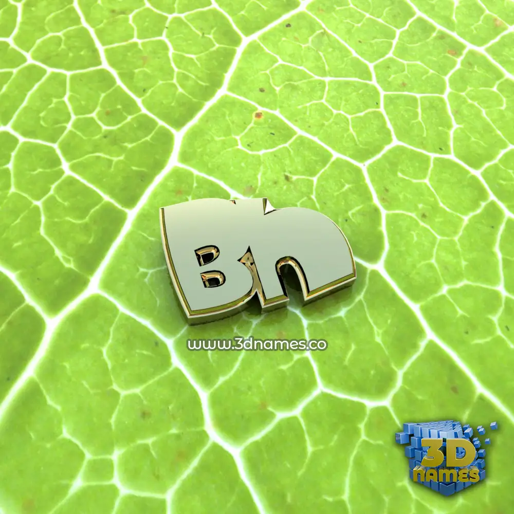 bh in Gold Leaf style - 3D name wallpaper