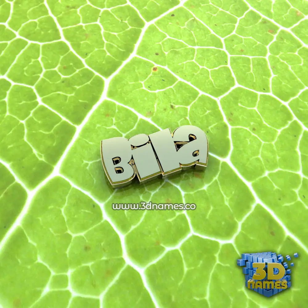 bila in Gold Leaf style - 3D name wallpaper
