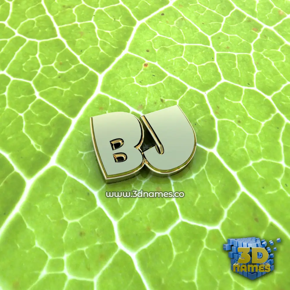bj in Gold Leaf style - 3D name wallpaper
