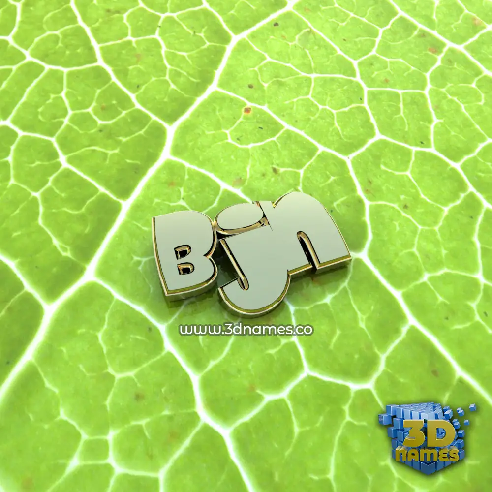 bjn in Gold Leaf style - 3D name wallpaper