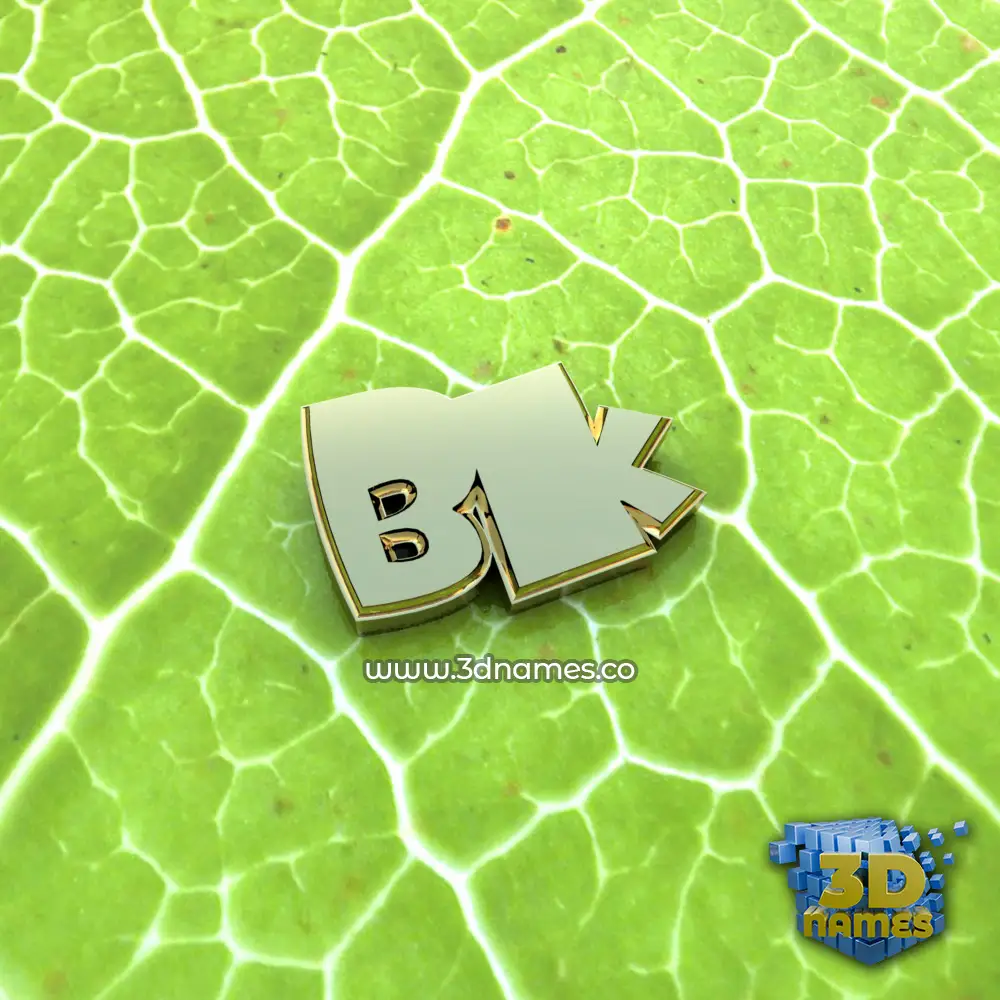 bk in Gold Leaf style - 3D name wallpaper