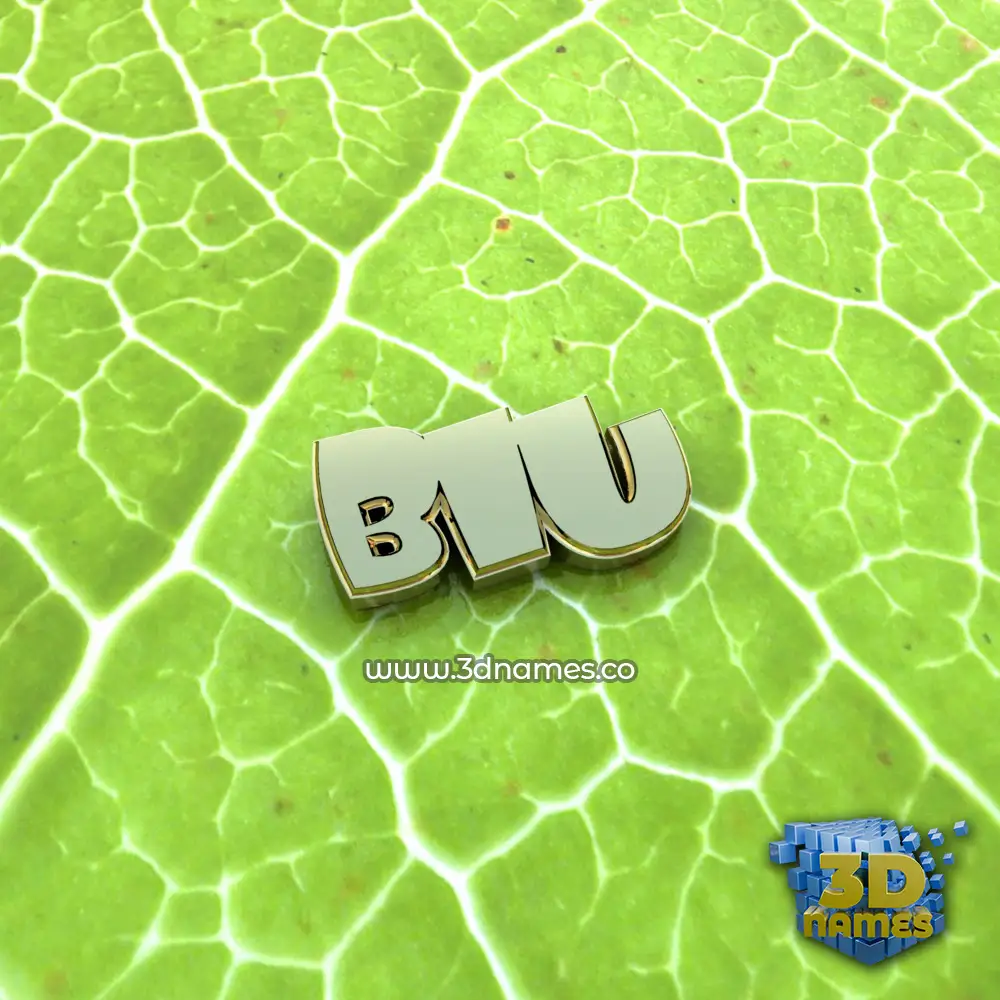 blu in Gold Leaf style - 3D name wallpaper