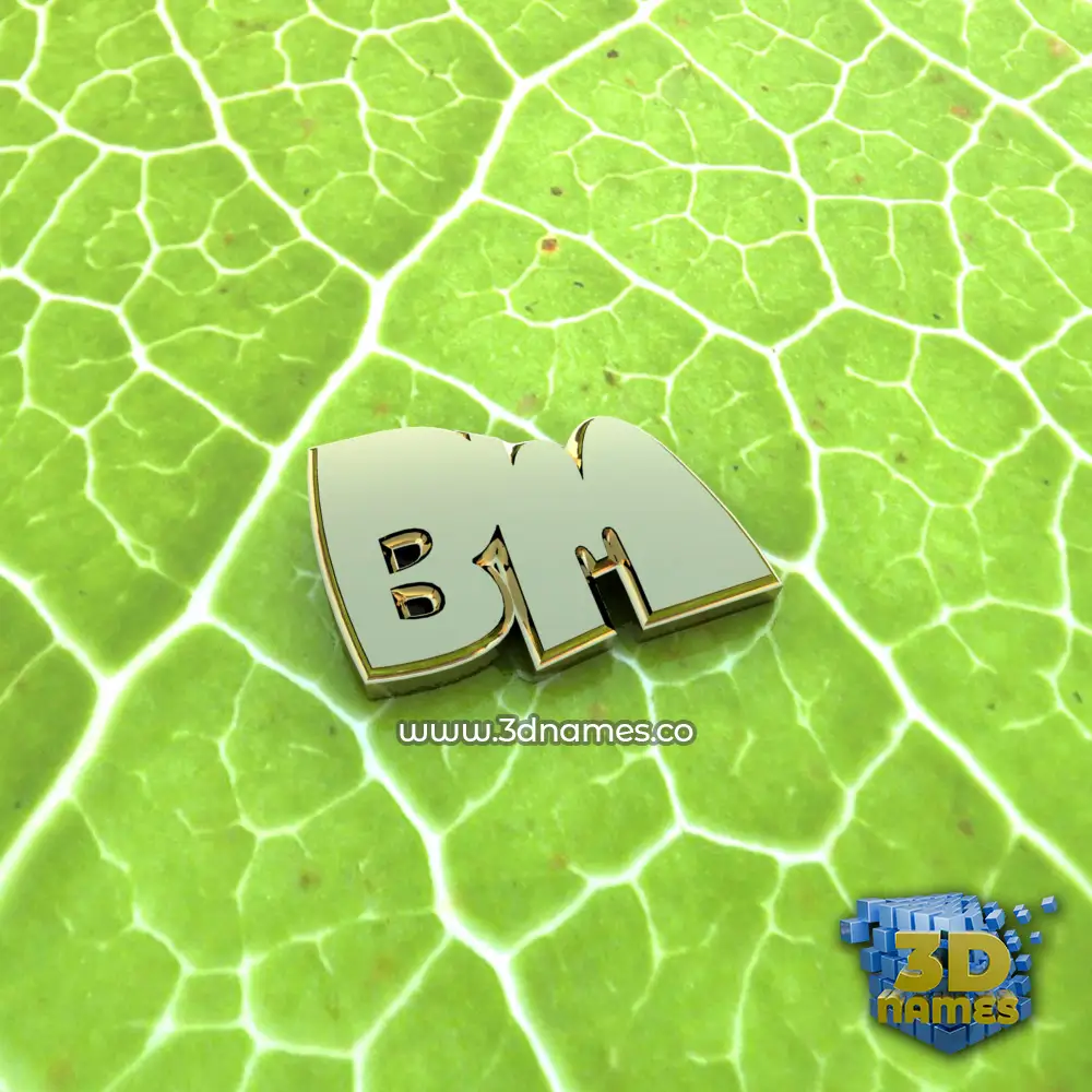 bm in Gold Leaf style - 3D name wallpaper