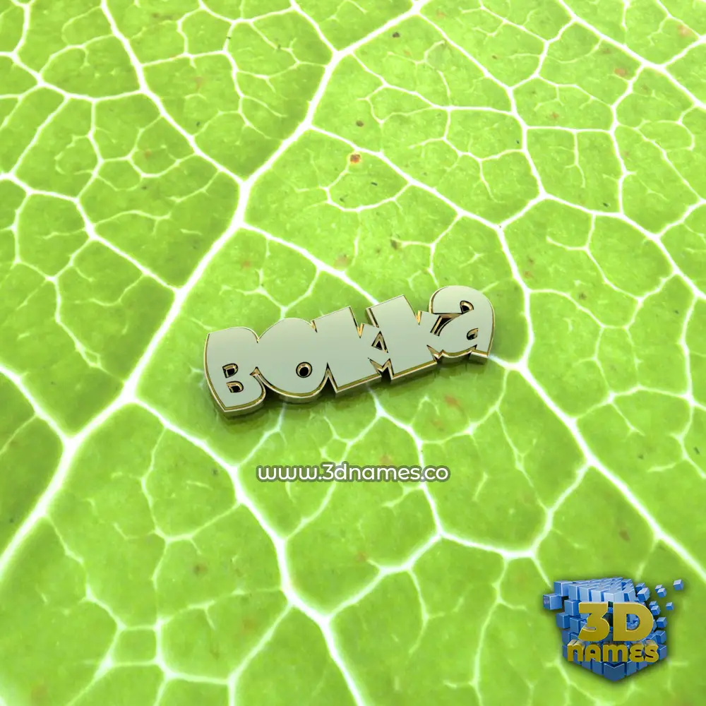 bokka in Gold Leaf style - 3D name wallpaper