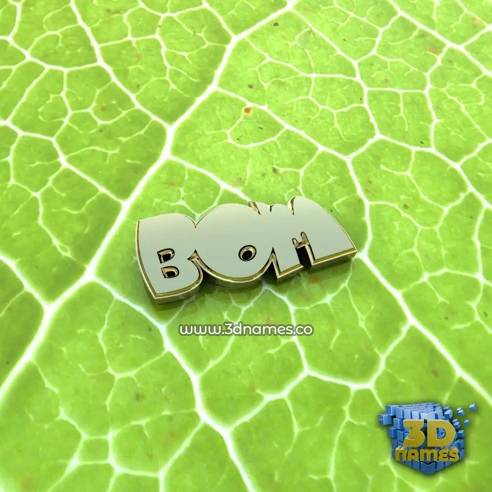 bom in Gold Leaf style - 3D name wallpaper