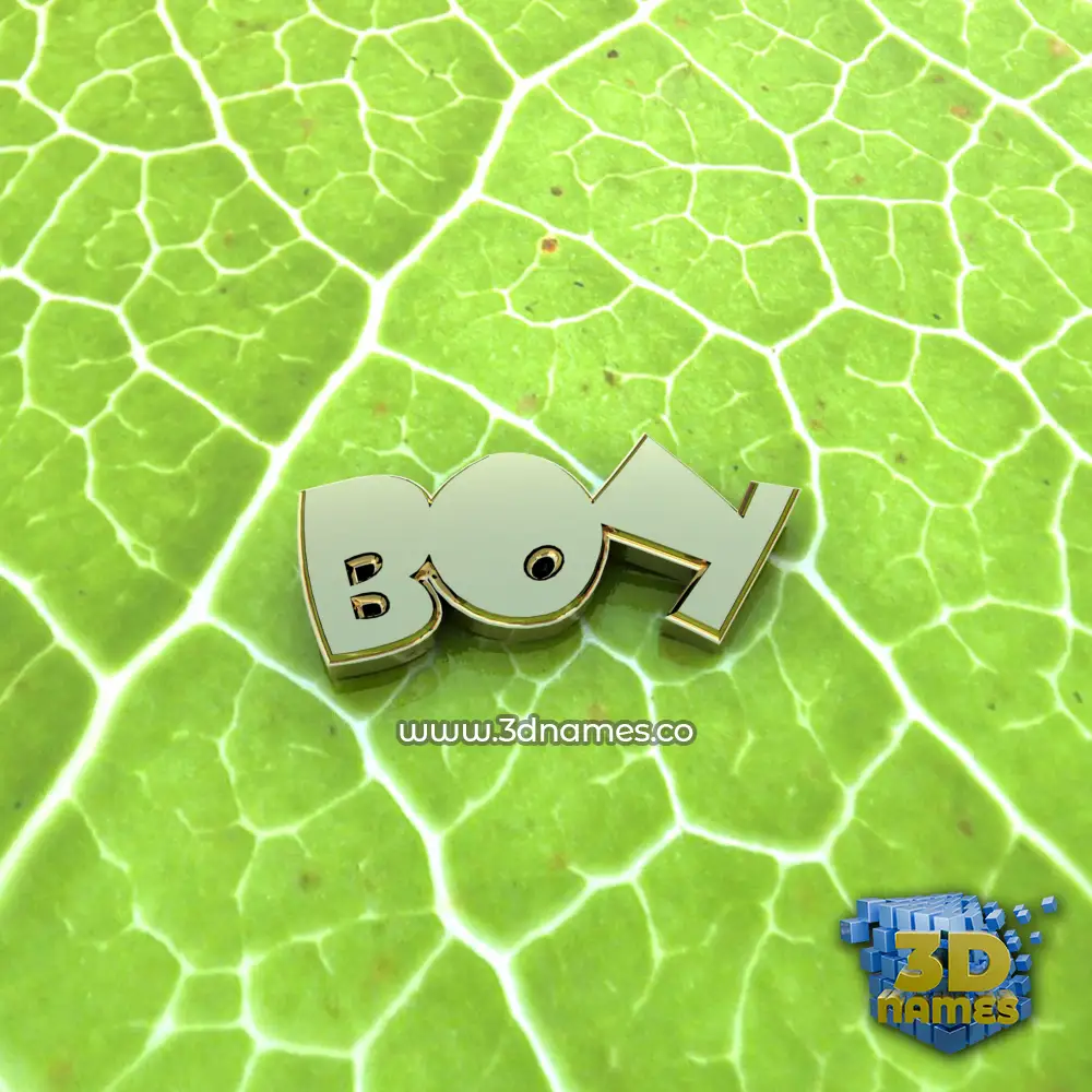 boy in Gold Leaf style - 3D name wallpaper