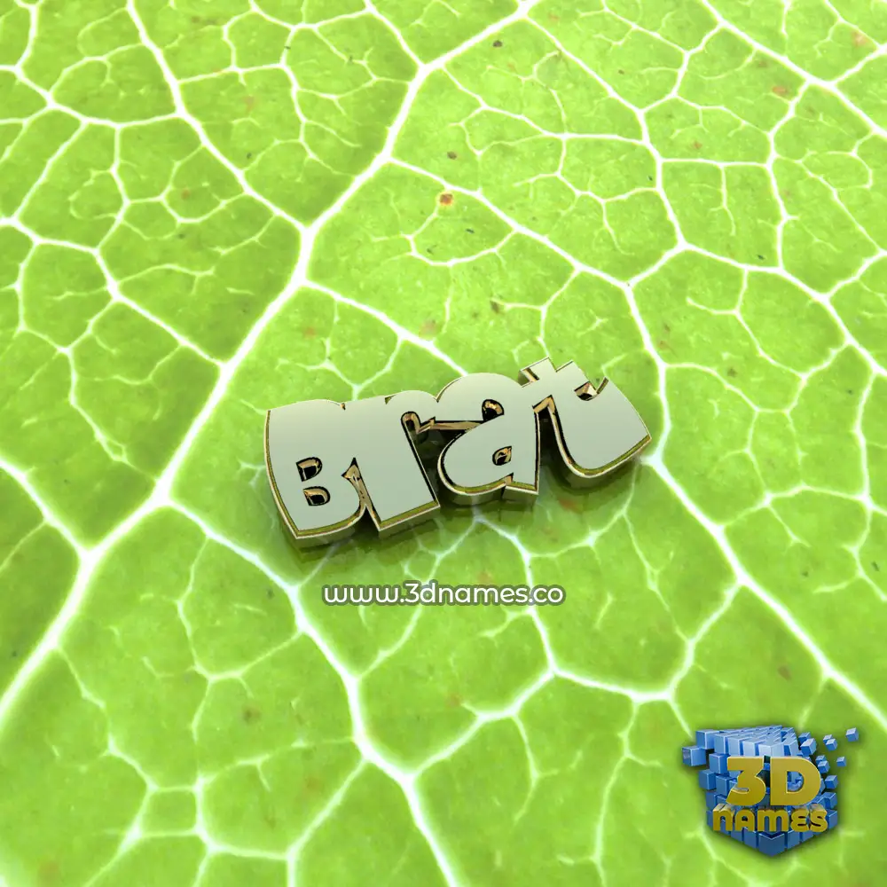 brat in Gold Leaf style - 3D name wallpaper