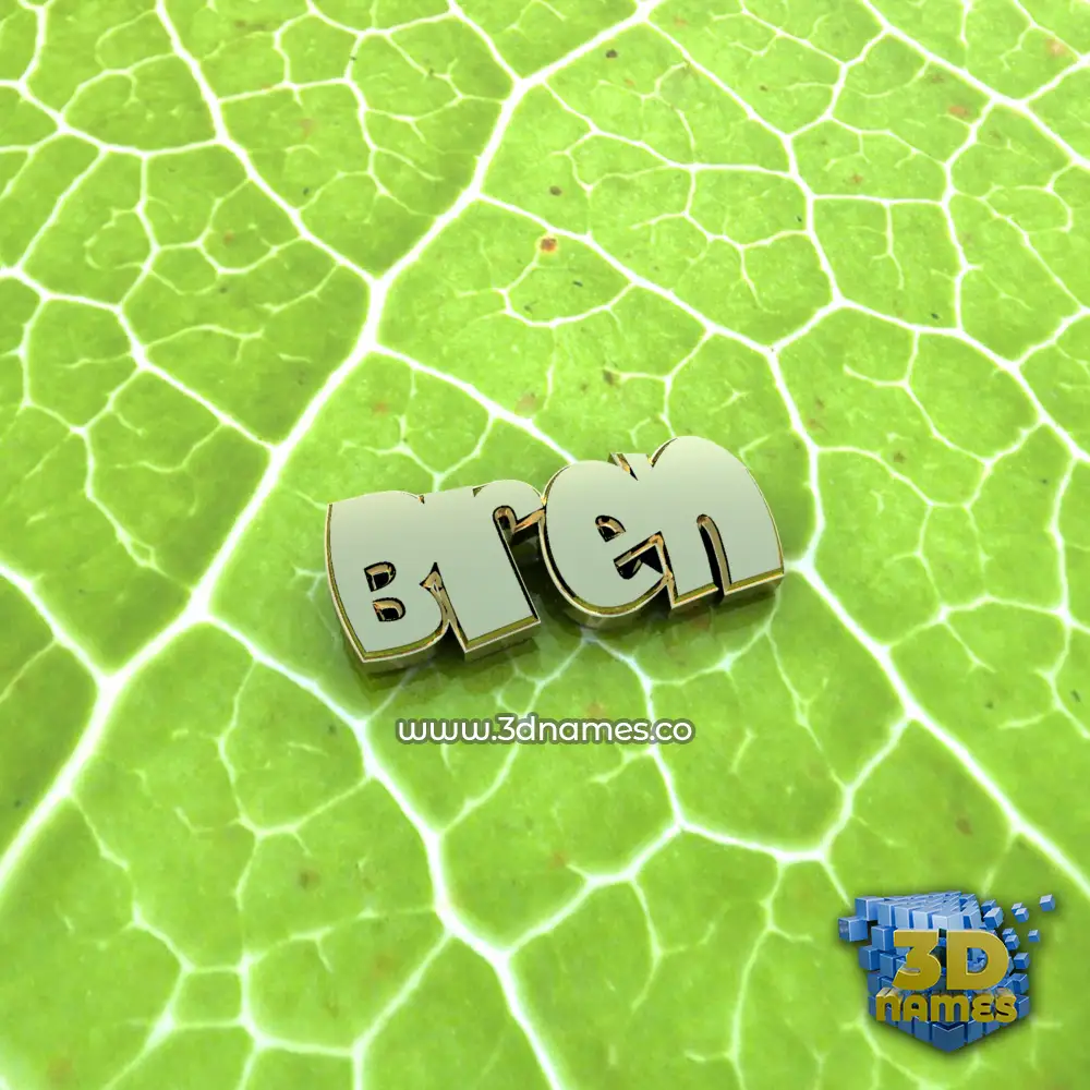 bren in Gold Leaf style - 3D name wallpaper